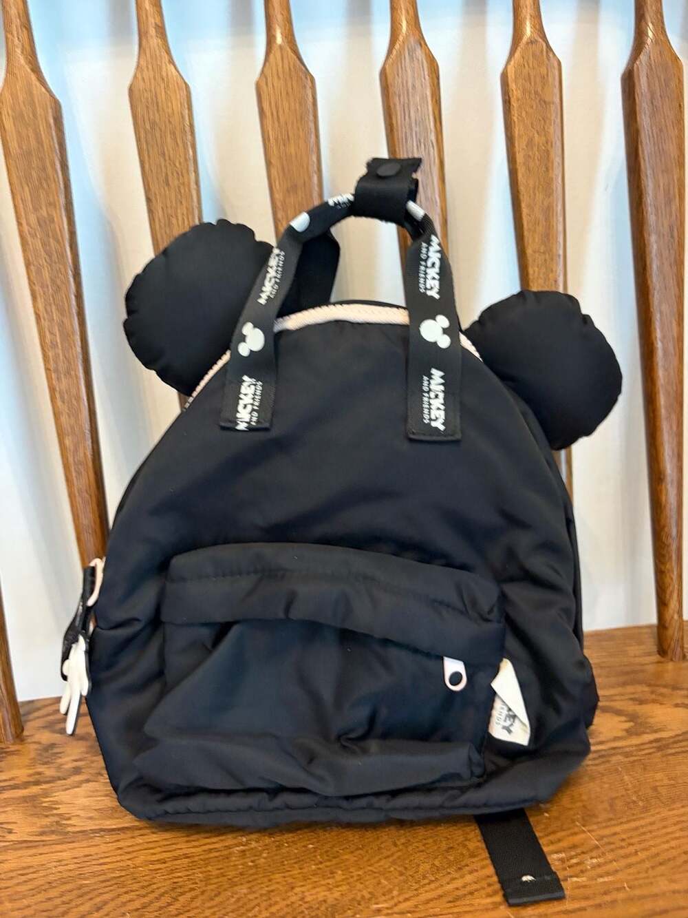 Zara Disney Mickey Mouse and Friends Black Mini Backpack with Mouse Ears